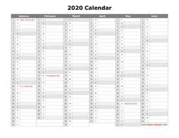 Printable Calendar 2020 Free Download Yearly Calendar