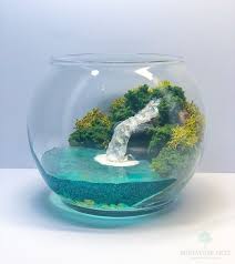 Glass Terrarium Bowl With Waterfall