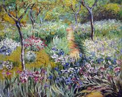 The Iris Garden At Giverny Painting By