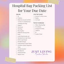 hospital bag checklist for your due