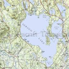 Maine Sebago Lake Nautical Chart Decor