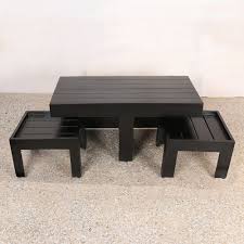 Braile Coffee Table With Set Of Two Stools