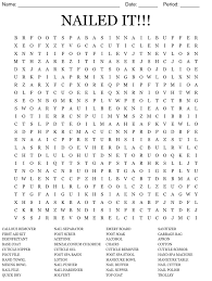 nailed it word search wordmint