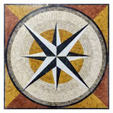 30 Compass Nautical Marble Mosaic