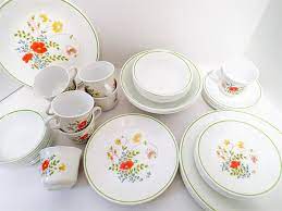 Winter frost white matches beautifully with many decor regarding corelle classic 8.5 in. Colorful Wildflower By Corelle 45 Piece Dinnerware Set Bright Yellow Orange And Blue Flowers Green Foliage And Pink Bu Corelle Corelle Dinnerware Dinnerware