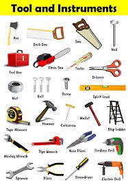 The term 'hand tools' means tools that are not powered by any electricity. Tool And Instruments Chart Tools And Equipment Vocabulary Tools Tools