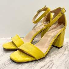 Chase + Chloe | Shoes | Chase Chloe Taya Yellow Heel Sandal 6 | Poshmark