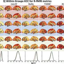 Kcc For Different R Fmri Metrics Spatial Distribution Of