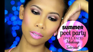 summer pool party full face makeup