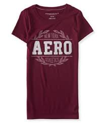 Details About Aeropostale T Shirt Womens Burgundy Slim Fit Applique Logo Graphic Tee Top L New