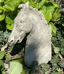 Horse Head Stone Statue Animal Pony