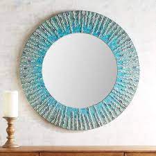 Sea Glass Mosaic 36 Round Mirror