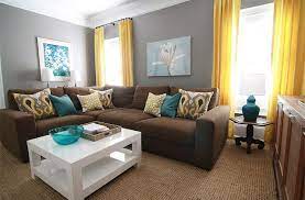 brown living room decor yellow living