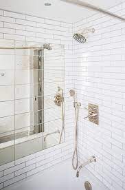 Antiqued Mirrored Shower Tiles Tile