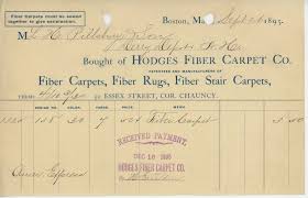 1895 hodges fiber carpet co billhead