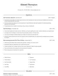 10 nail technician resume exles for
