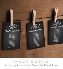 Wedding Seating Chart Template Instant Download Diy