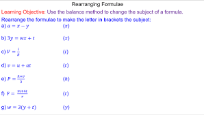 Rearranging Formulae Mr Mathematics Com