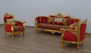 red gold luxury bellagio sofa set