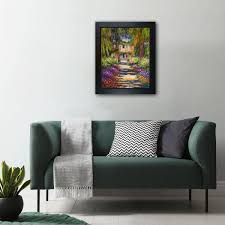 La Pastiche Garden Path At Giverny With New Age Black Frame 20 75 X 24 75 Wood