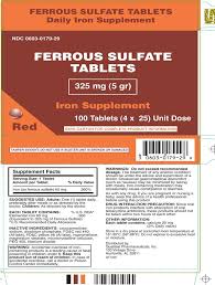 Ferrous Sulfate Tablets 325 Mg 5 Gr