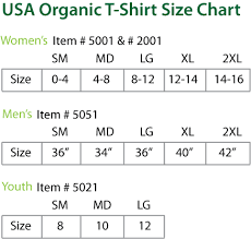 Usa Organic Size Chart Organic Cotton T Shirt Special