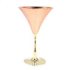 glass ware copper martini glass