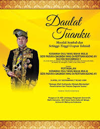 Senarai nama nama dymm di pertuan agong malaysia 1957 2006. Kebawah Duli Yang Maha Mulia Sultan Muhammad V Yang Di Pertuan Agong Posts Facebook