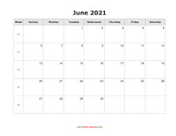 Free to download and print. June 2021 Blank Calendar Free Download Calendar Templates