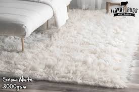 flokati wool rug ivory white made