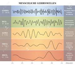 Human Brain Waves Diagram Chart Illustration In German