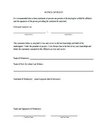 Notarized Statement Template Witness Statement Format Template Form