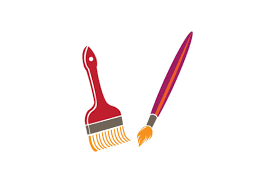 Paint Brush Icon Color Design Vector