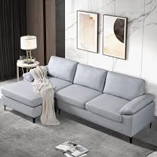 l shaped faux leather sectional sofa