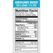 93 lean 7 fat ground beef nutrition