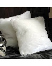 white faux fur pillow off 69