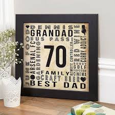 70th birthday gifts present ideas for