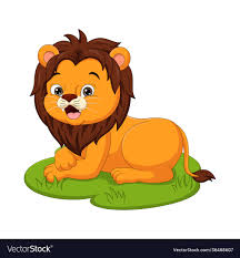 cute baby lion cartoon in gr royalty