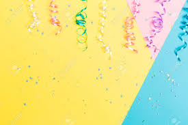 Party Theme With Streamers On A Vibrant Background