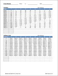 Free Baseball Roster And Lineup Template Teplates For