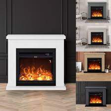 Electric Fireplace With Wooden Frame