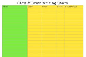 Glow Grow Writing Chart
