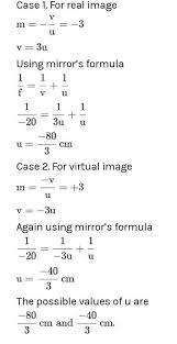 concave mirror of focal length 20cm