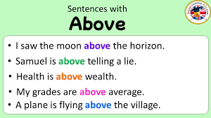 above sentences grammar