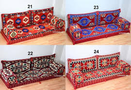 Oriental Floor Seating Sofa Red Set