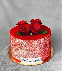 Red Velvet Anniversary Cake Design gambar png