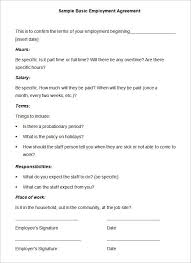 Basic Employment Agreement Template Basic Employment Contract