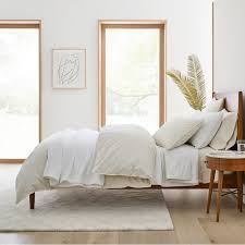washed cotton ribbed layered bedding look