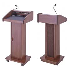 Huge selection of light weight aluminum lecterns and podiums. Podium Lectern With Speaker Microphone Walnut Broadway Party Tent Rental