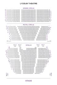 Lyceum Theatre Seating Plan Boxoffice Co Uk